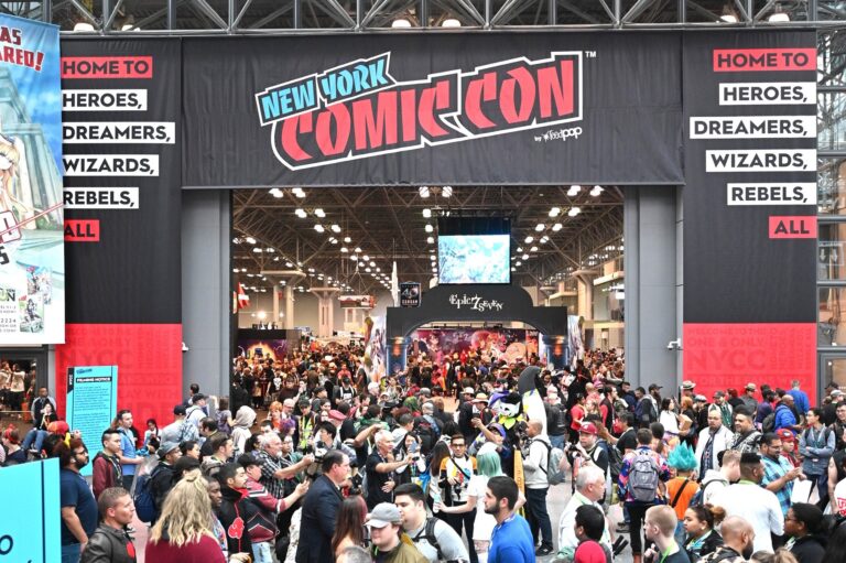 New York Comic Con 2025 featuring fans, cosplay, and exclusive merchandise booths.